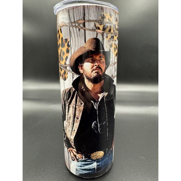 Yellowstone Tumbler with Leopard Print RIP Beth Rustic Design 20oz Insulated - Picture 1 of 6